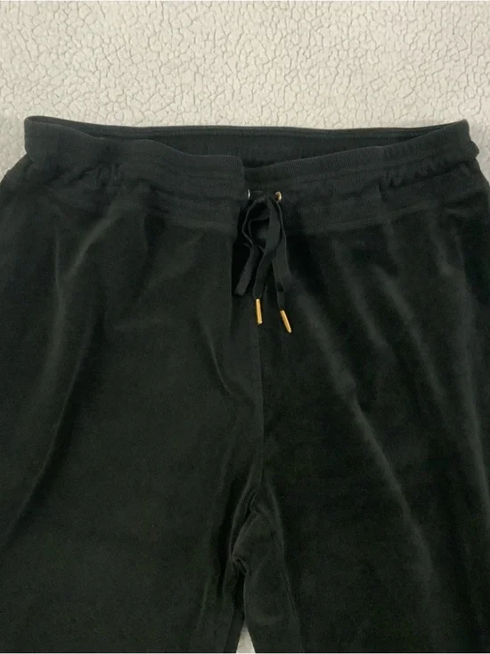 Calvin Klein Velour Pants Women's 1X Black Pull On Elastic Waist Comfy Wide Leg - Picture 3 of 16